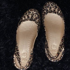 Leopard print crocs